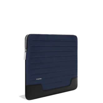 Pochette plate en cuir et toile Sac seau