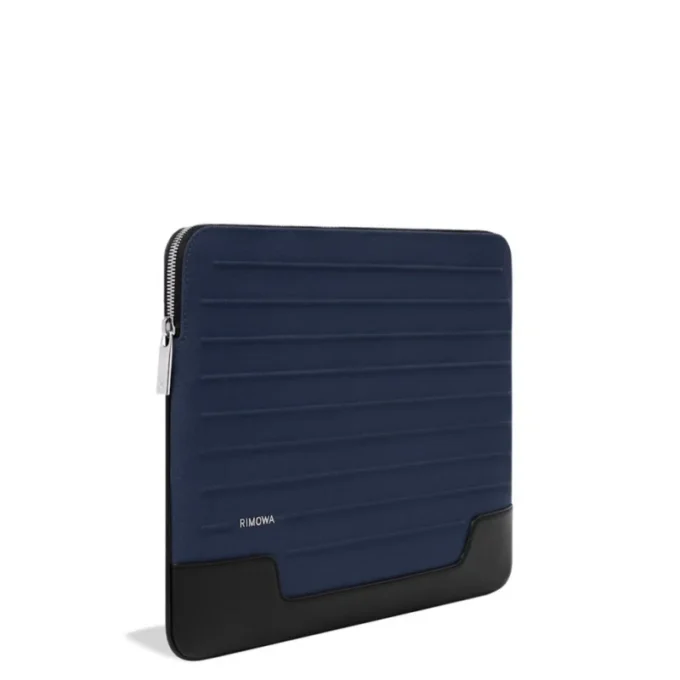 Pochette plate en cuir et toile Sac seau