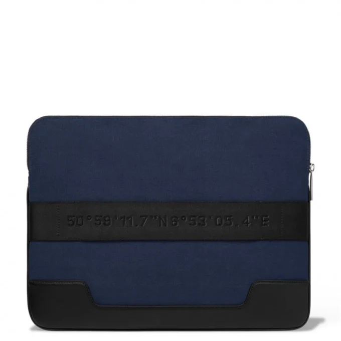 Pochette plate en cuir et toile Sac seau
