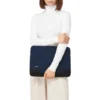 Pochette plate en cuir et toile Sac seau