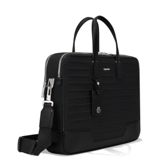 Porte-documents en cuir et toile Porte-documents