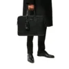 Porte-documents en cuir et toile Porte-documents Porte-documents en cuir et toile Porte-documents