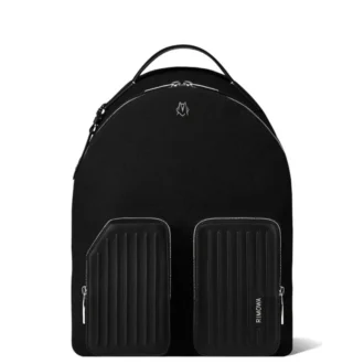 Sac à dos moyen en cuir et toile