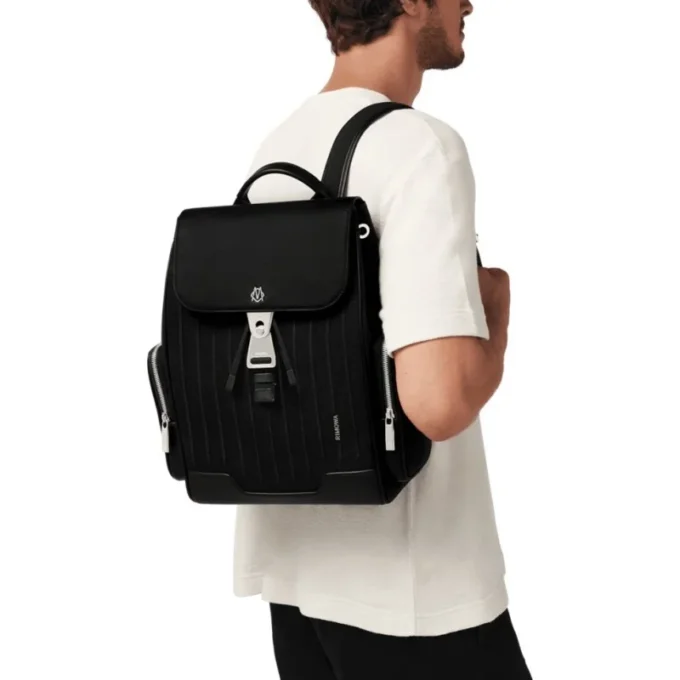 Sac à dos Never Still Small Flap en cuir et toile Sac à dos Never Still Small Flap en cuir et toile