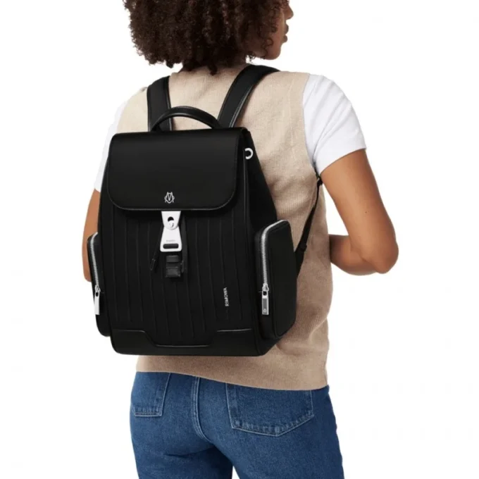 Sac à dos Never Still Small Flap en cuir et toile Sac à dos Never Still Small Flap en cuir et toile