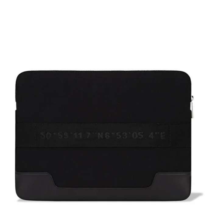 Sacoche plate pour ordinateur portable en cuir et toile Sac seau