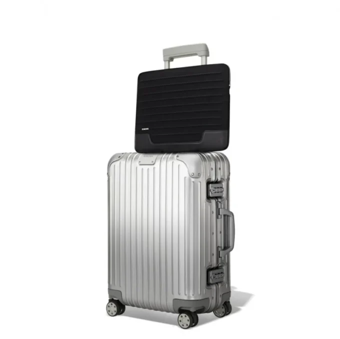 Sacoche plate pour ordinateur portable en cuir et toile Sac seau