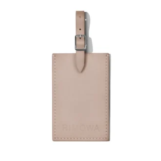 Taupe Étiquettes à bagages personnalisées en cuir