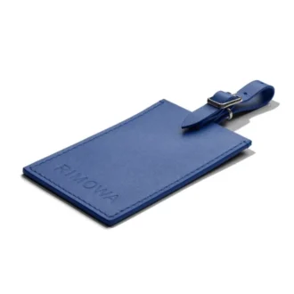 Étiquettes à bagages personnalisées en cuir bleu océan