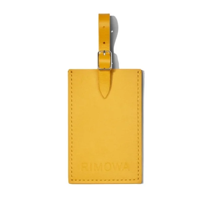 Étiquettes à bagages personnalisées en cuir jaune miel Étiquettes à bagages personnalisées en cuir jaune miel
