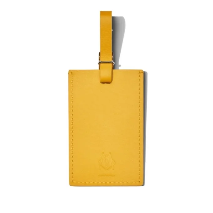 Étiquettes à bagages personnalisées en cuir jaune miel Étiquettes à bagages personnalisées en cuir jaune miel