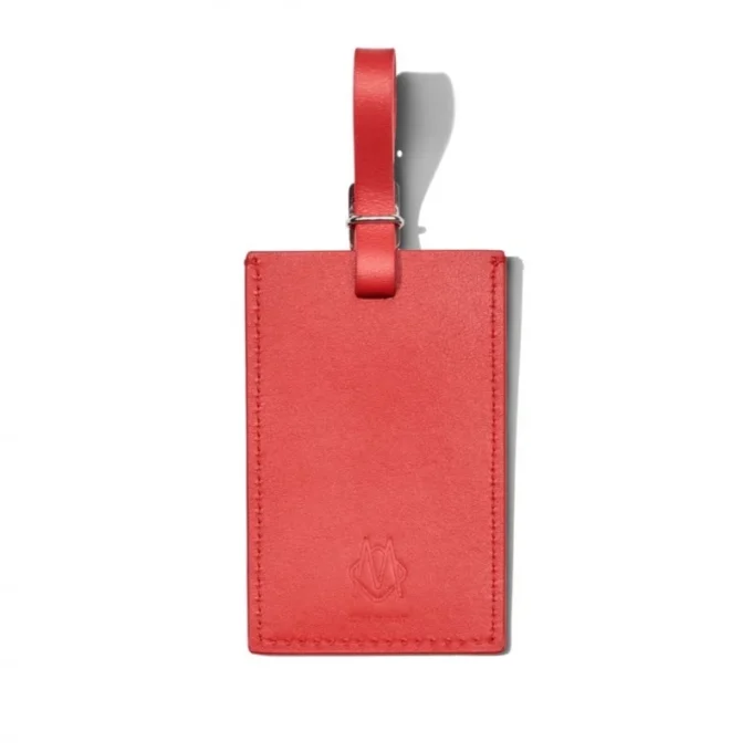 Étiquettes à bagages personnalisées en cuir rouge paprika Étiquettes à bagages personnalisées en cuir rouge paprika